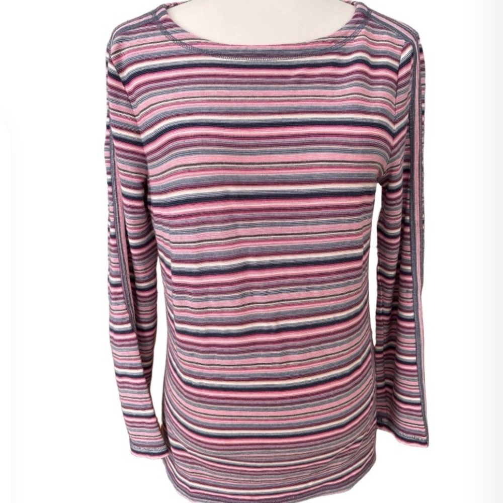 Talbots T by Talbots Striped Long Sleeve Tee Size S